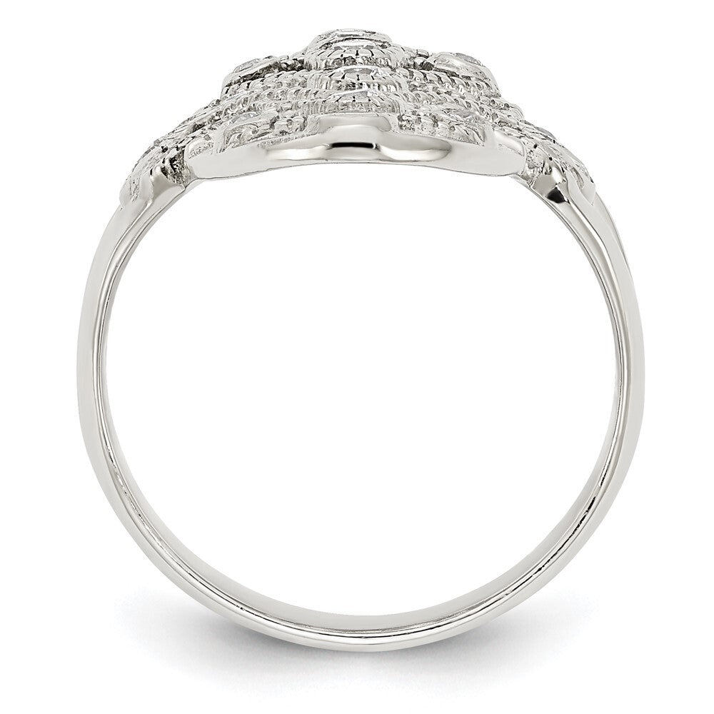 Sterling Silver Polished Fancy CZ Ring Size 7