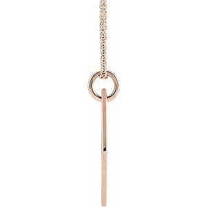 14k Rose Gold Engravable Diamond-Shaped 16-18" Necklace