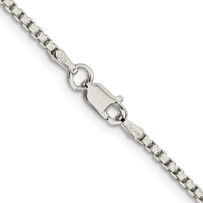 Sterling Silver 2mm Diamond-cut Round Box Chain