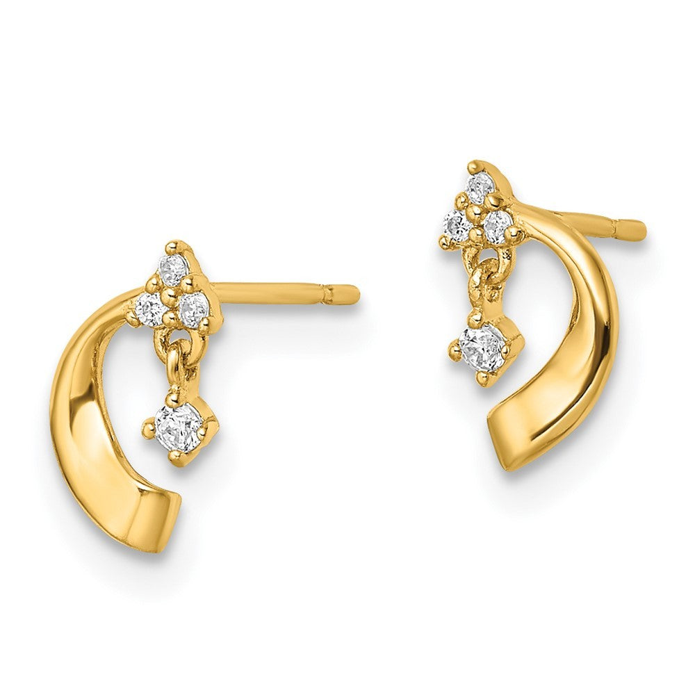 14k Yellow Gold CZ Earrings