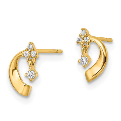 14k Yellow Gold CZ Earrings