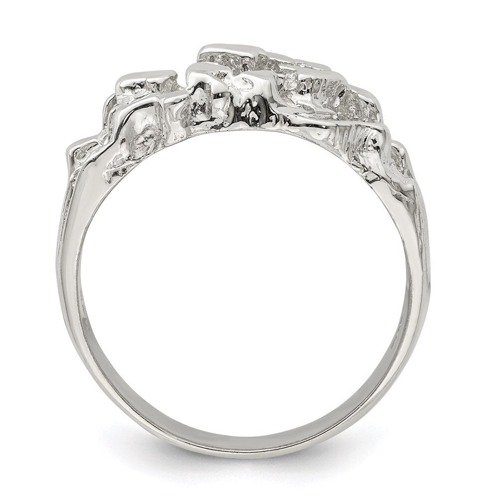 Sterling Silver Men's Nugget Ring Size 9
