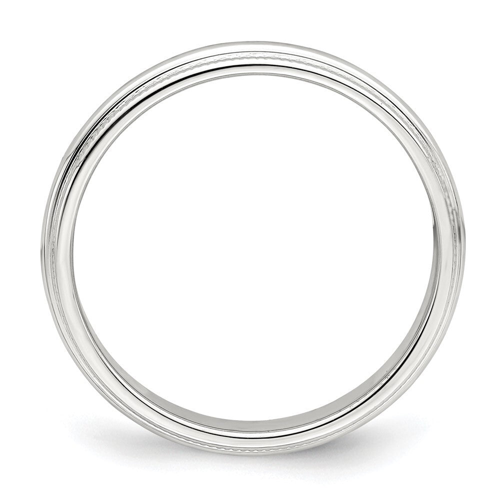 Sterling Silver 3mm Half Round Milgrain Size 7 Band Ring