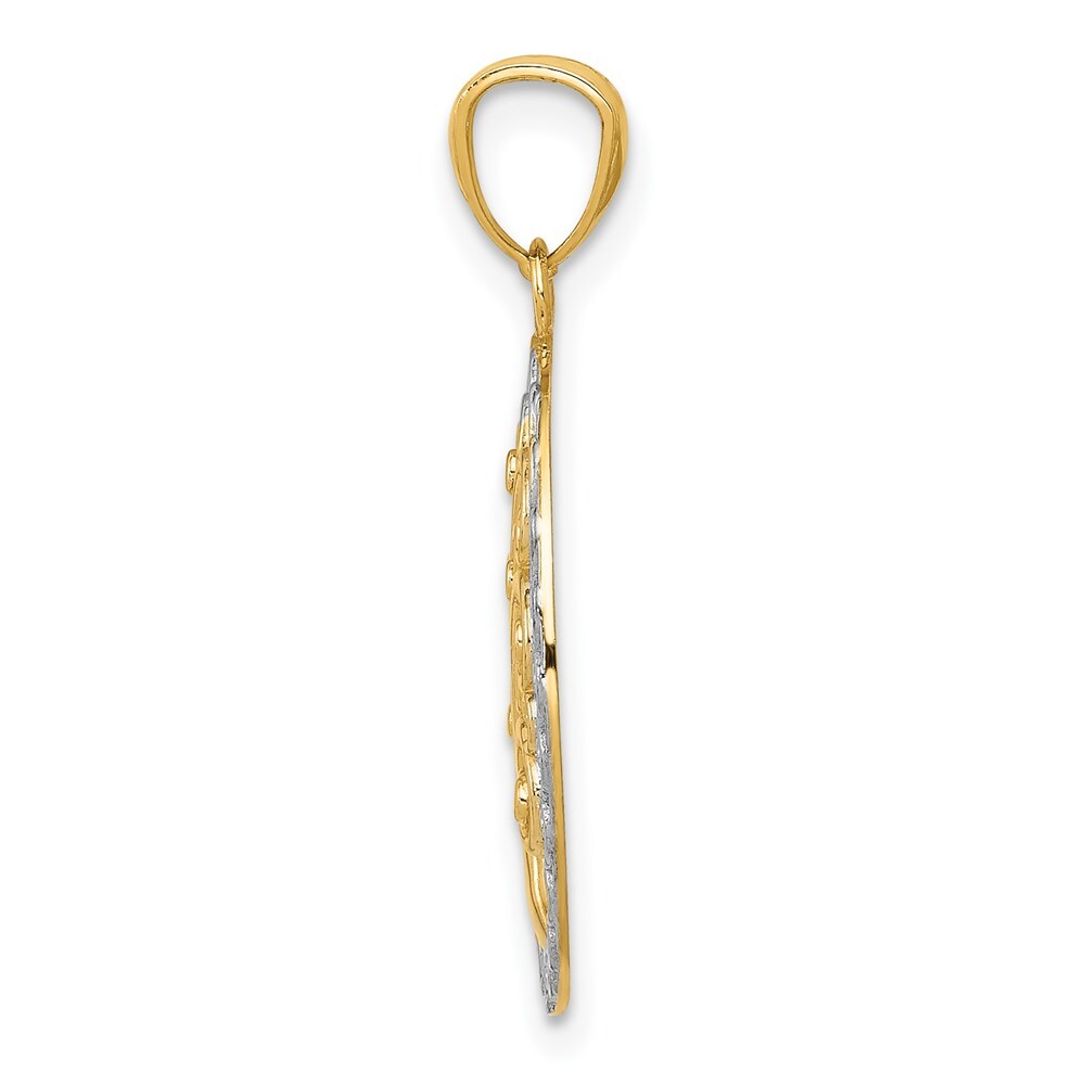 14k Yellow Gold  Rhodium Tree of Life Pendant for Women