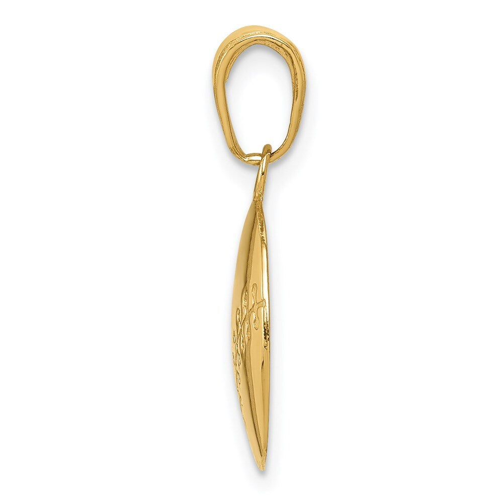14k Yellow Gold Gold Polished Baseball Closed Back Pendant for Women