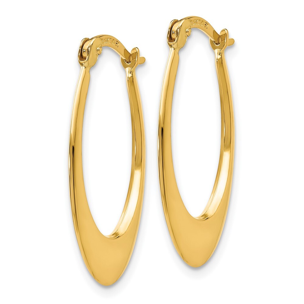 14k Yellow Gold Polished Hoop Earrings Gift for Women
