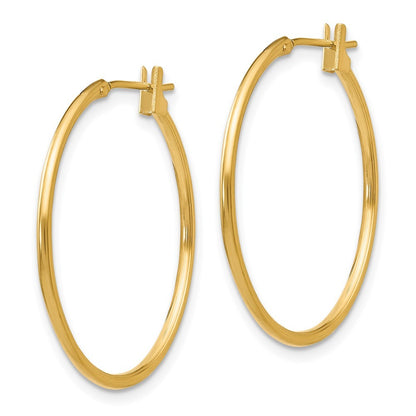 14k Yellow Gold 1mm Hoop Earrings