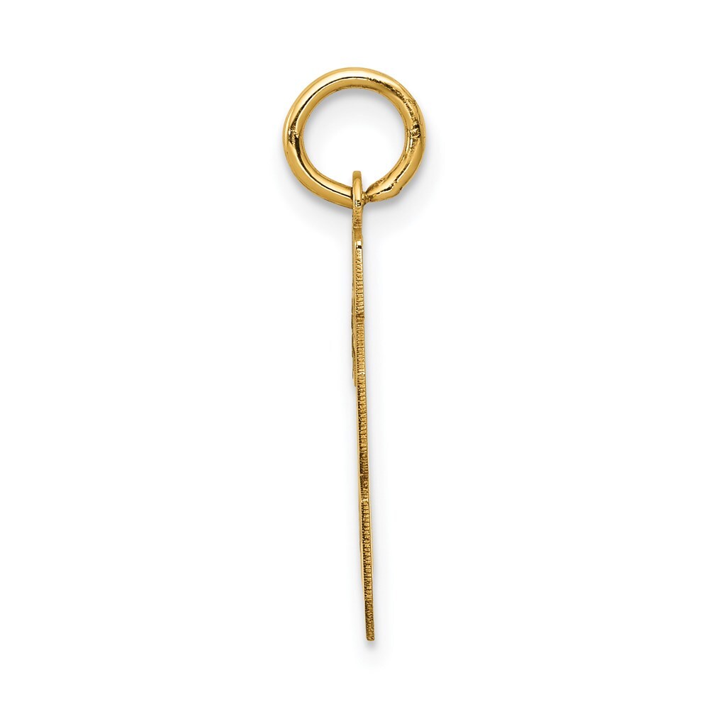14k Yellow Gold Small Satin Number 28 Charm Pendant for Women