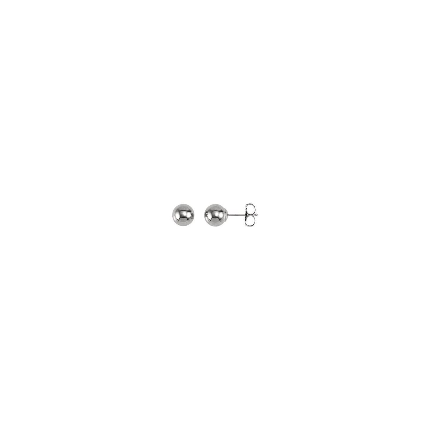 14k White Gold 6 mm Ball Stud Earrings Fine Jewelry Gift for Women