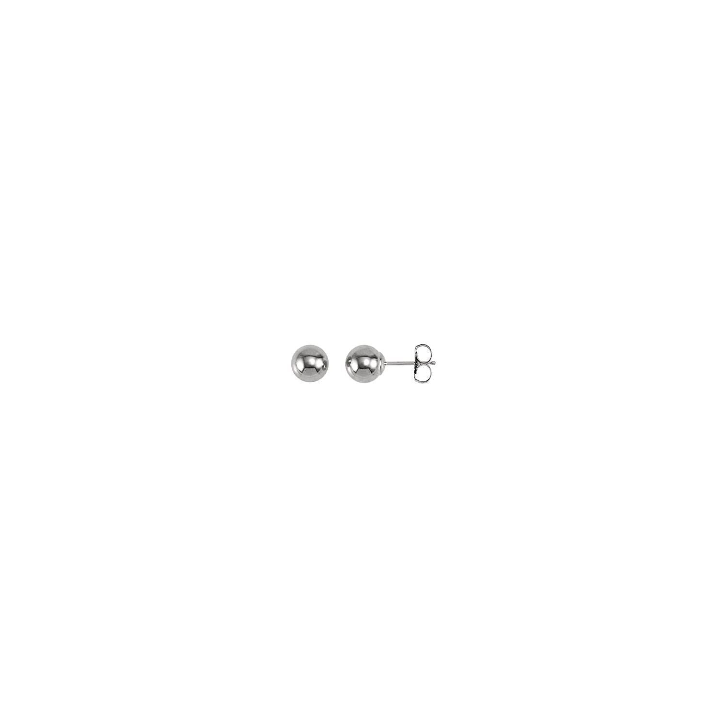 14k White Gold 6 mm Ball Stud Earrings Fine Jewelry Gift for Women