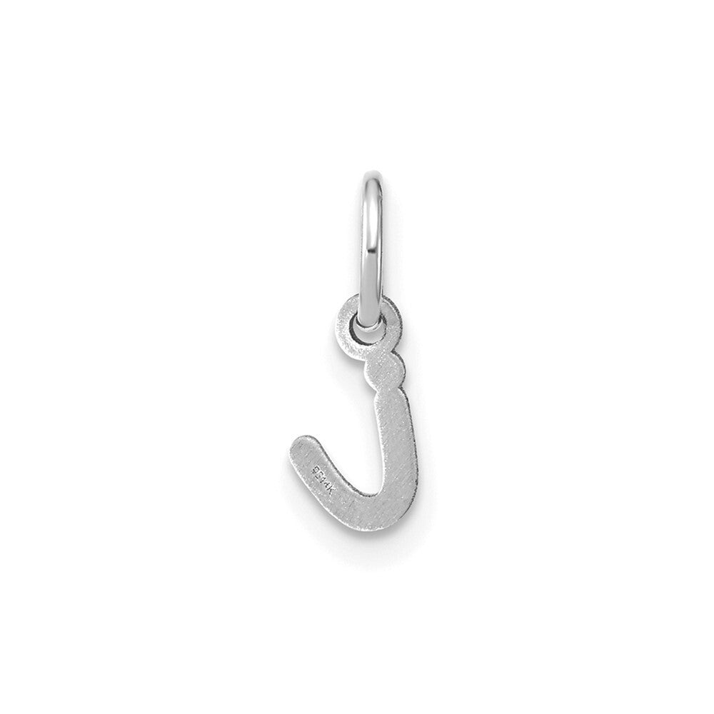 14k White Gold Lower case Letter I Initial Charm Pendant