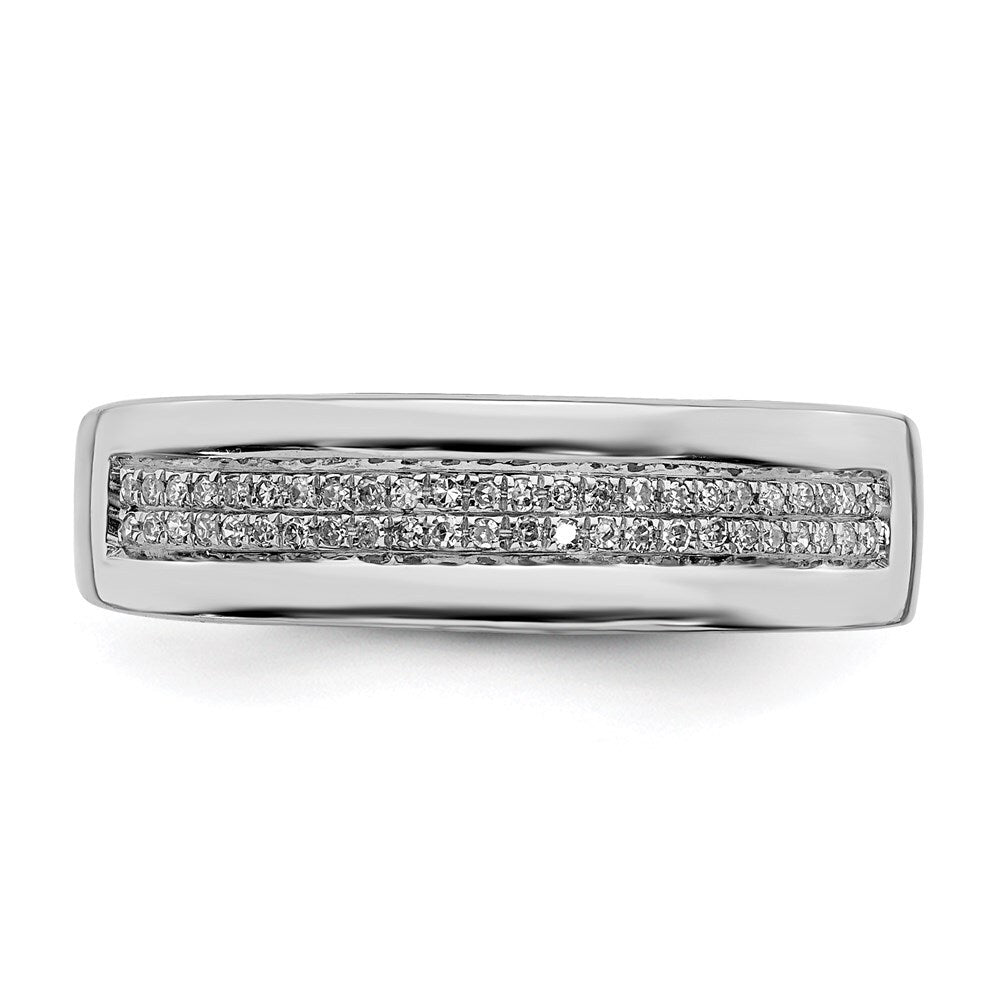 Sterling Silver Rhodium Plated Diamond Ladies Band