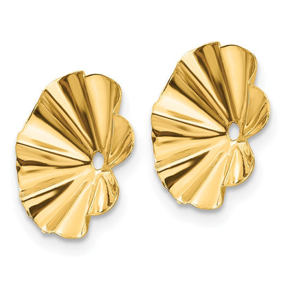 14k Yellow Gold Polished Fancy Earring Jackets Gift for Women