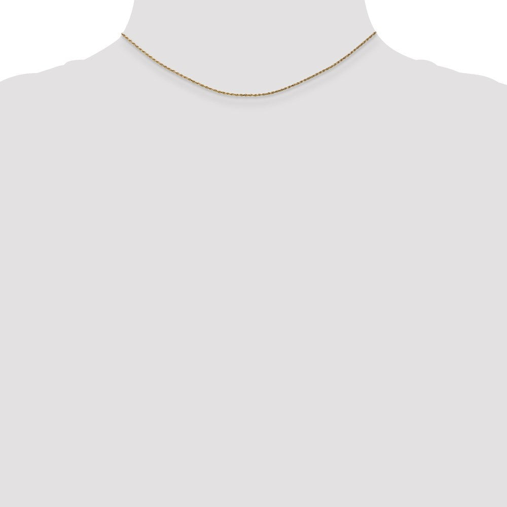 14k Yellow Gold 14" 1.15mm Diamond-cut Machine Made Rope Chain Necklace