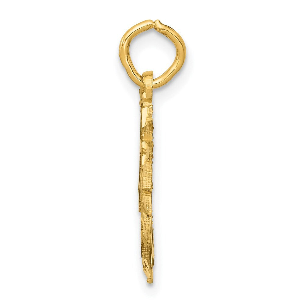 14k Yellow Gold Unicorn Head Pendant for Women
