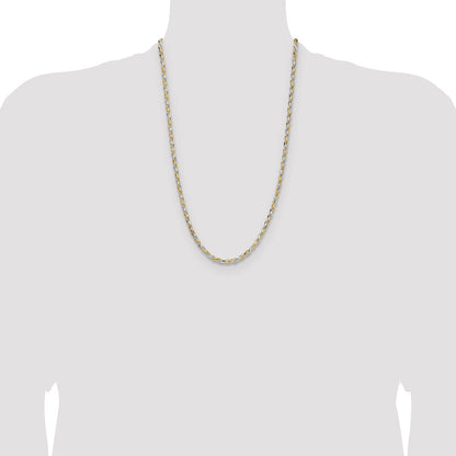Sterling Silver And Vermeil 3.5mm Diamond-cut Rope Chain