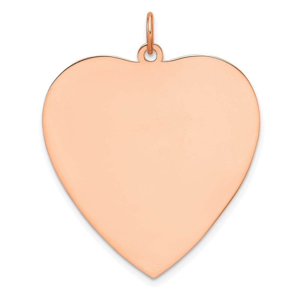 Sterling Silver Rose Gold Plated Eng. Heart Polish Front/Satin Back Disc Charm