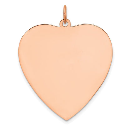 Sterling Silver Rose Gold Plated Eng. Heart Polish Front/Satin Back Disc Charm