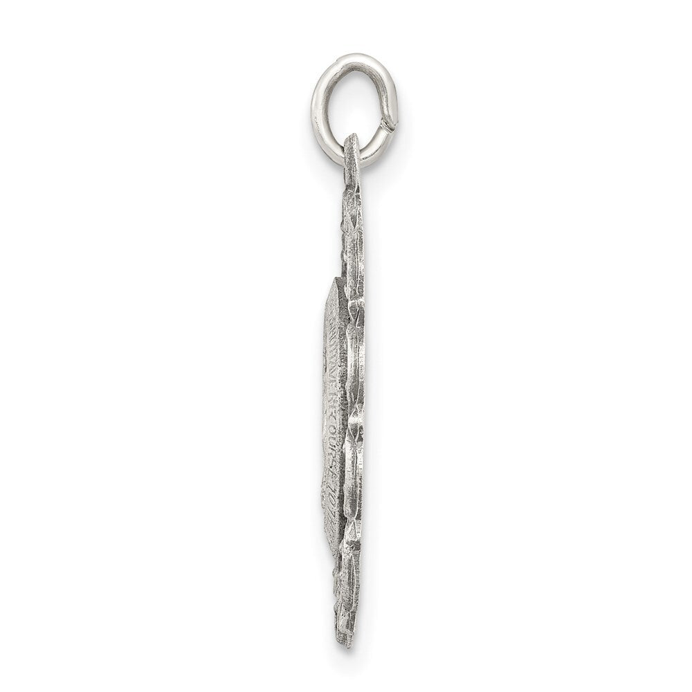 Sterling Silver Antiqued Miraculous Medal Pendant Holiday Gift for Women