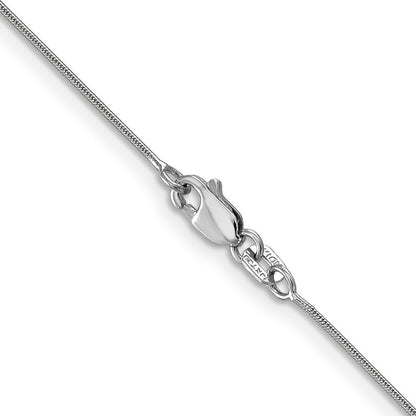 14K White Gold 20 inch .8mm Round Snake Chain Necklace