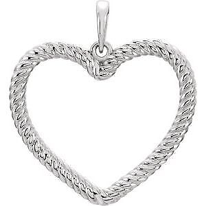 Sterling Silver Rope Heart Pendant Gift for Women