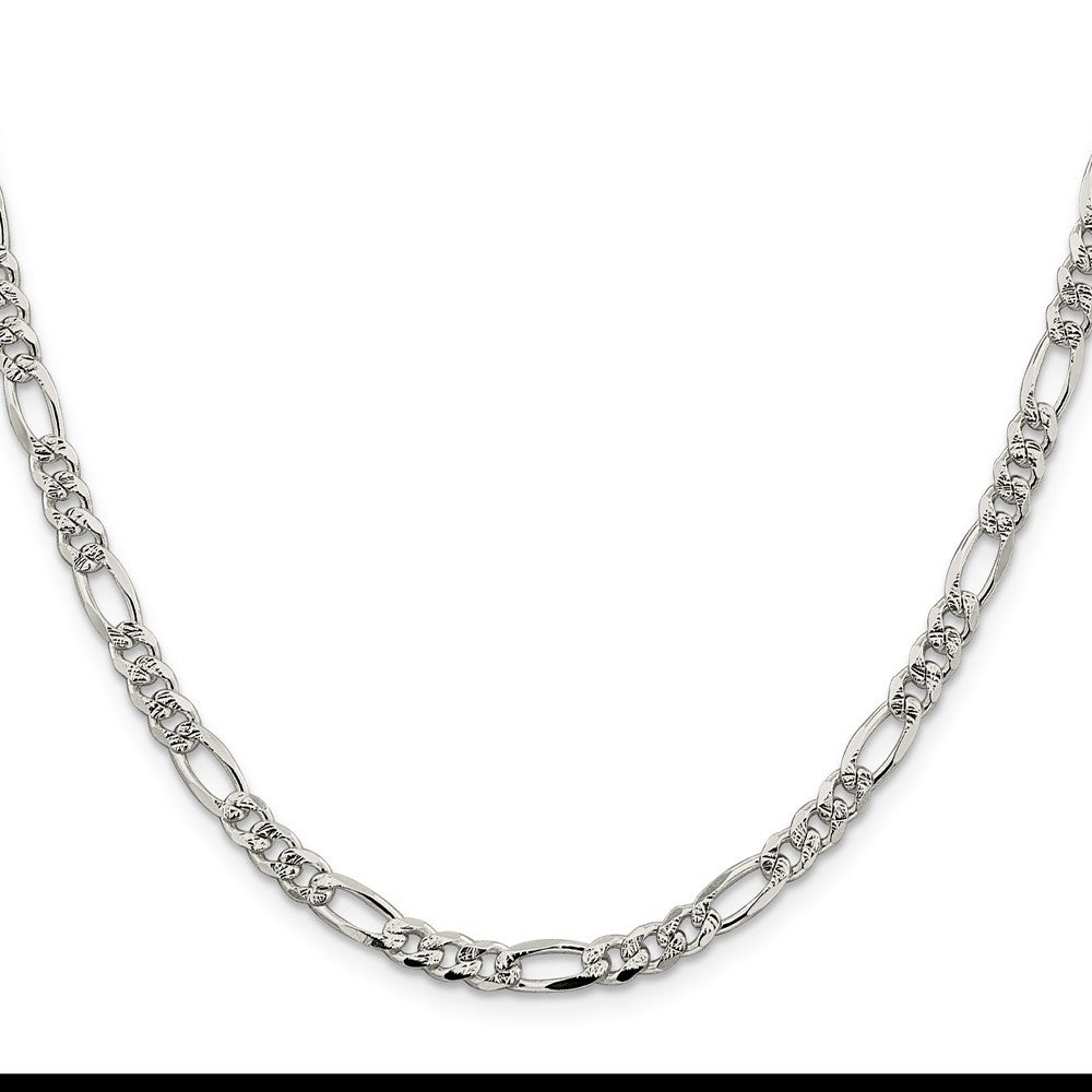 Sterling Silver 4.3mm Flat Figaro Chain Necklace