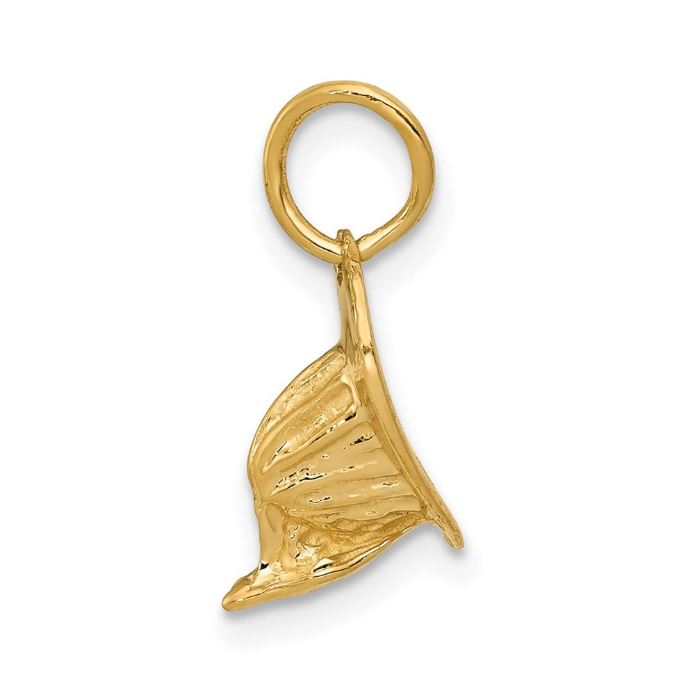 14k Yellow Gold  3D Fireman's Hat Charm