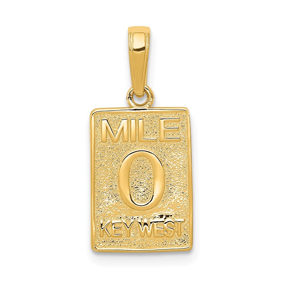 14k Yellow Gold Mile 0 KEY WEST Mile Marker Pendant for Women