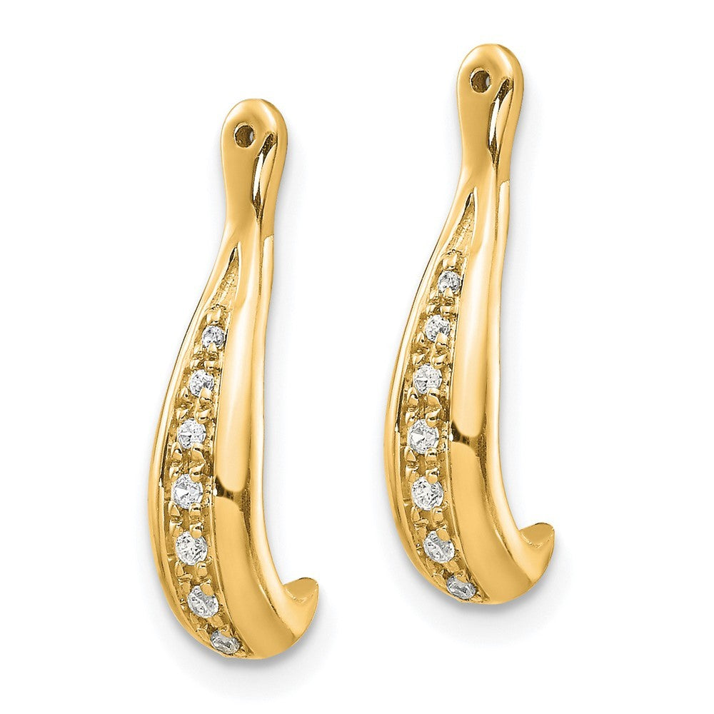 14k Yellow Gold Yellow Diamond Earring Jackets