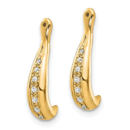 14k Yellow Gold Yellow Diamond Earring Jackets