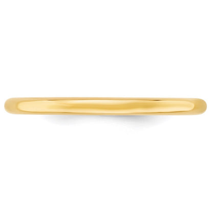 14K Yellow Gold Yellow Gold 2mm Standard Weight Comfort Fit Wedding Band Size 7