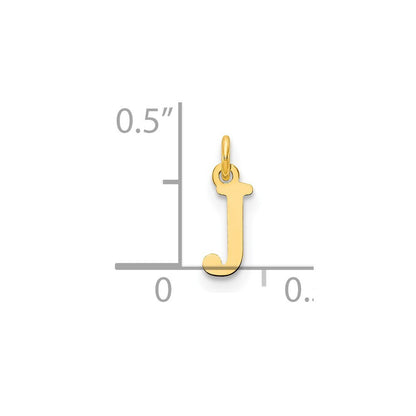 14k Yellow Gold Cutout Letter J Initial Pendant