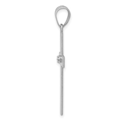 14k White Gold .02ct. Diamond Cross Pendant for Women