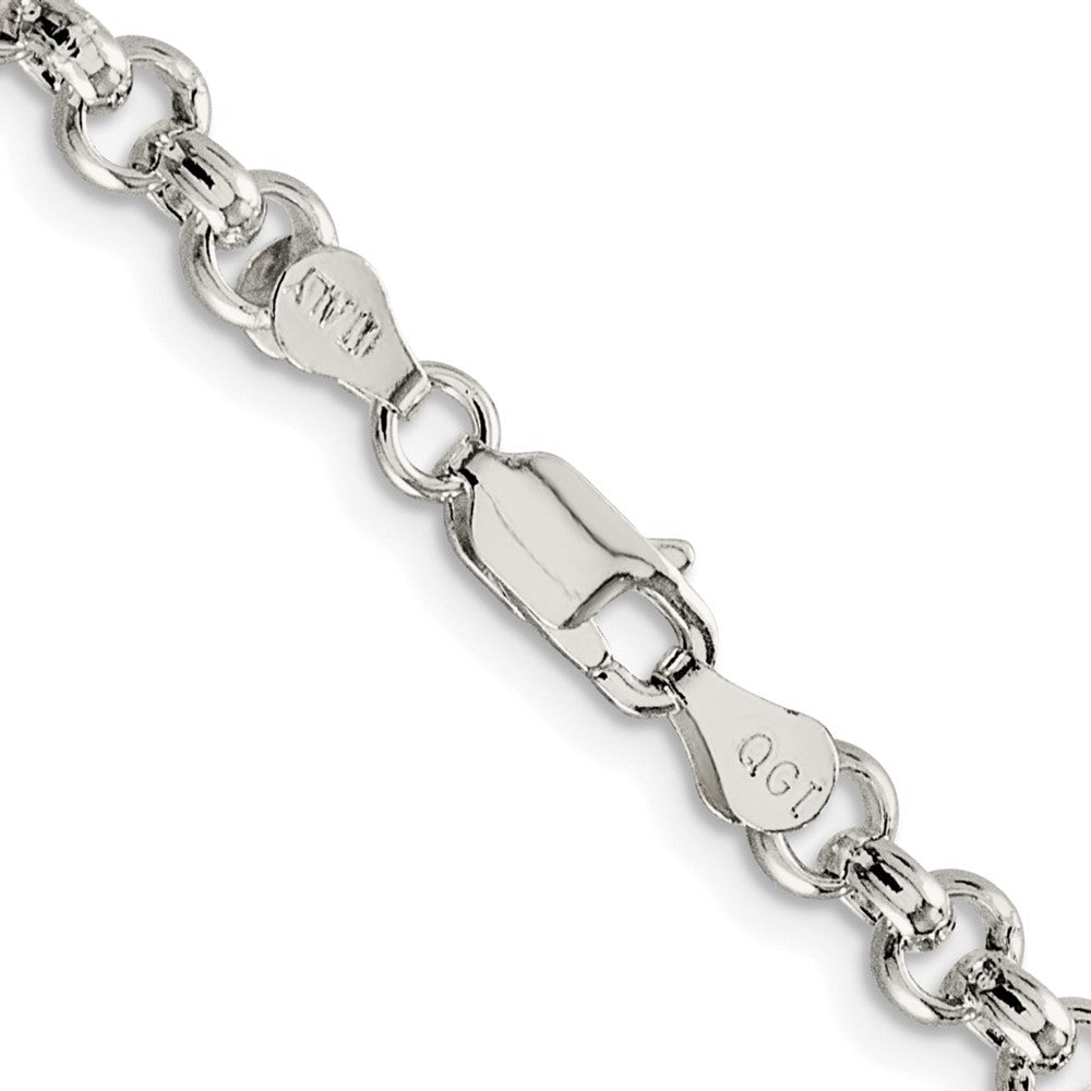Sterling Silver Rhodium-plated 5mm Rolo Chain Necklace