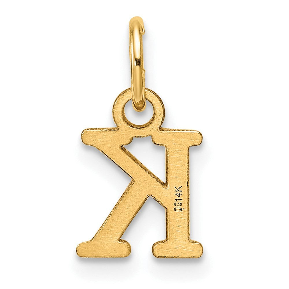 14k Yellow Gold Cutout Letter K Initial Pendant