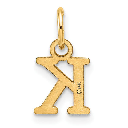 14k Yellow Gold Cutout Letter K Initial Pendant