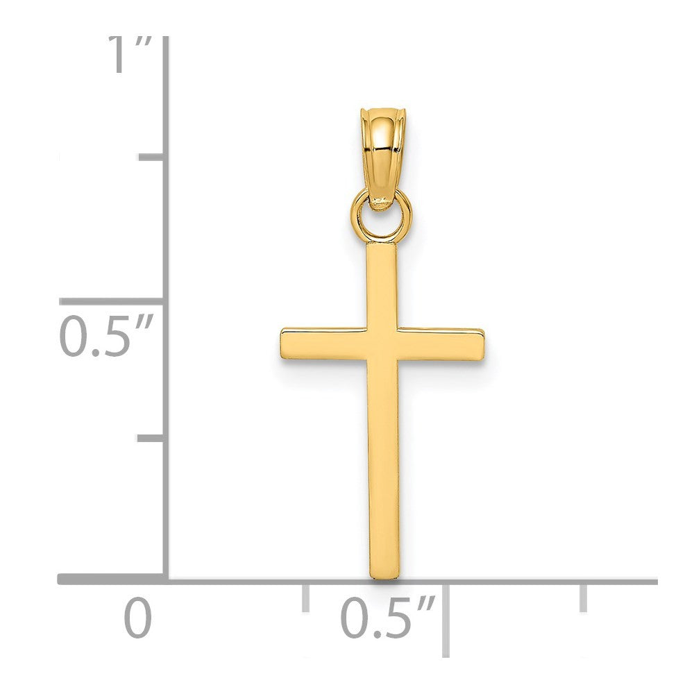 14k Yellow Gold Polished Small Cross Charm