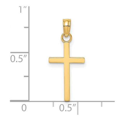 14k Yellow Gold Polished Small Cross Charm