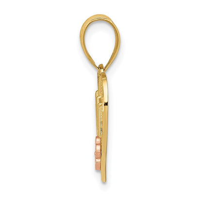 14k Two-tone Gold NANA Heart Pendant for Women