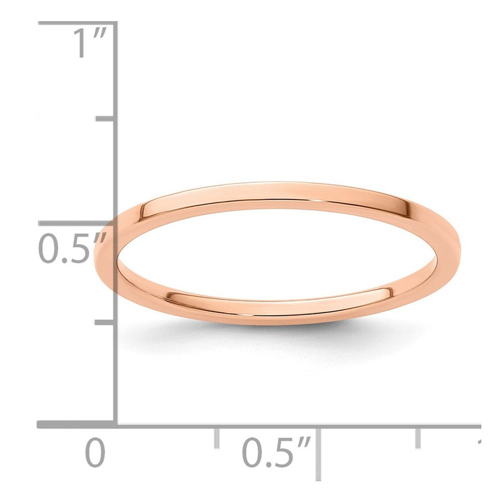14K Rose Gold 1.2mm Flat Polished Stackable Band Size 5