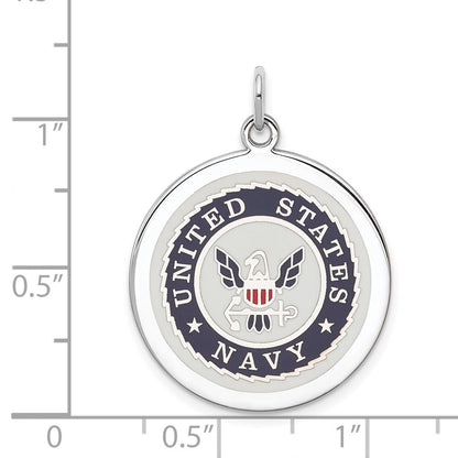 Sterling Silver Rhodium-plated US Navy Disc