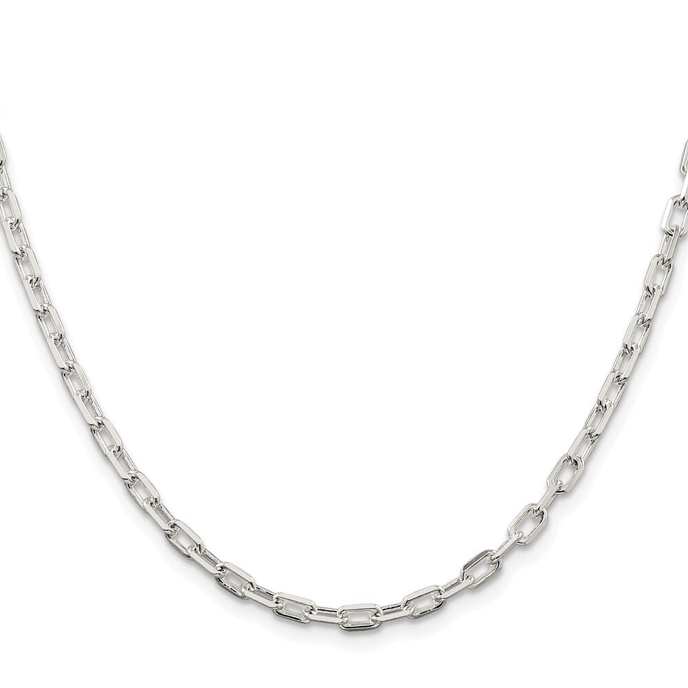 Sterling Silver Rhodium-plated 3.75mm Diamond-cut Long Link Cable Chain