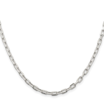 Sterling Silver Rhodium-plated 3.75mm Diamond-cut Long Link Cable Chain