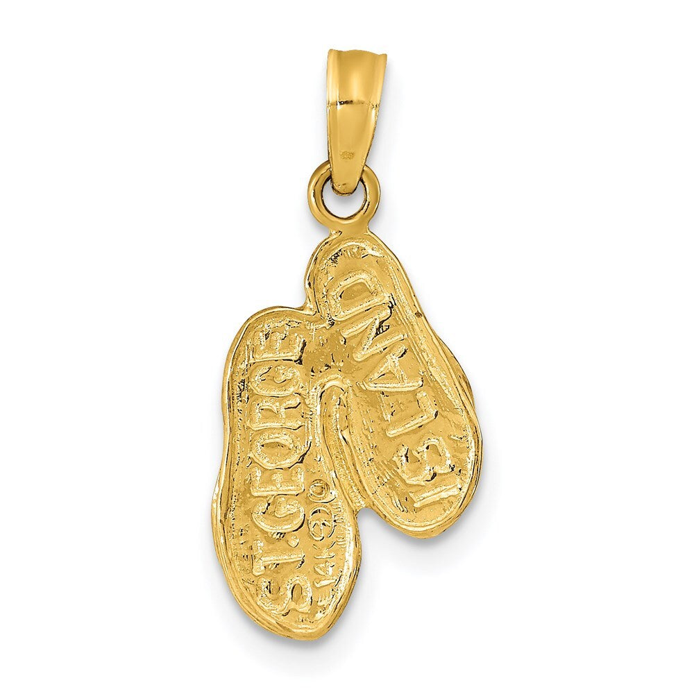 14k Yellow Gold ST. GEORGE ISLAND Reversible Flip Flops Pendant for Women
