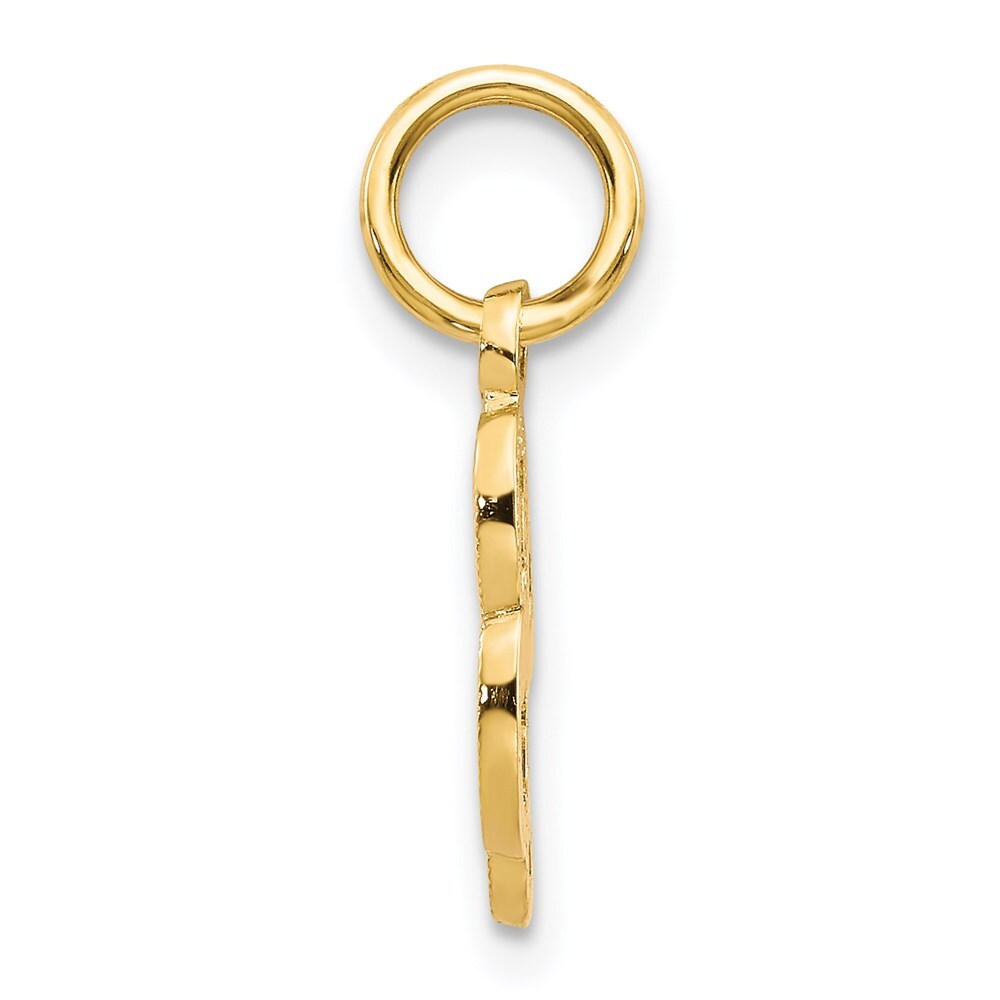 14k Yellow Gold Script Letter L Initial Charm Pendant for Women