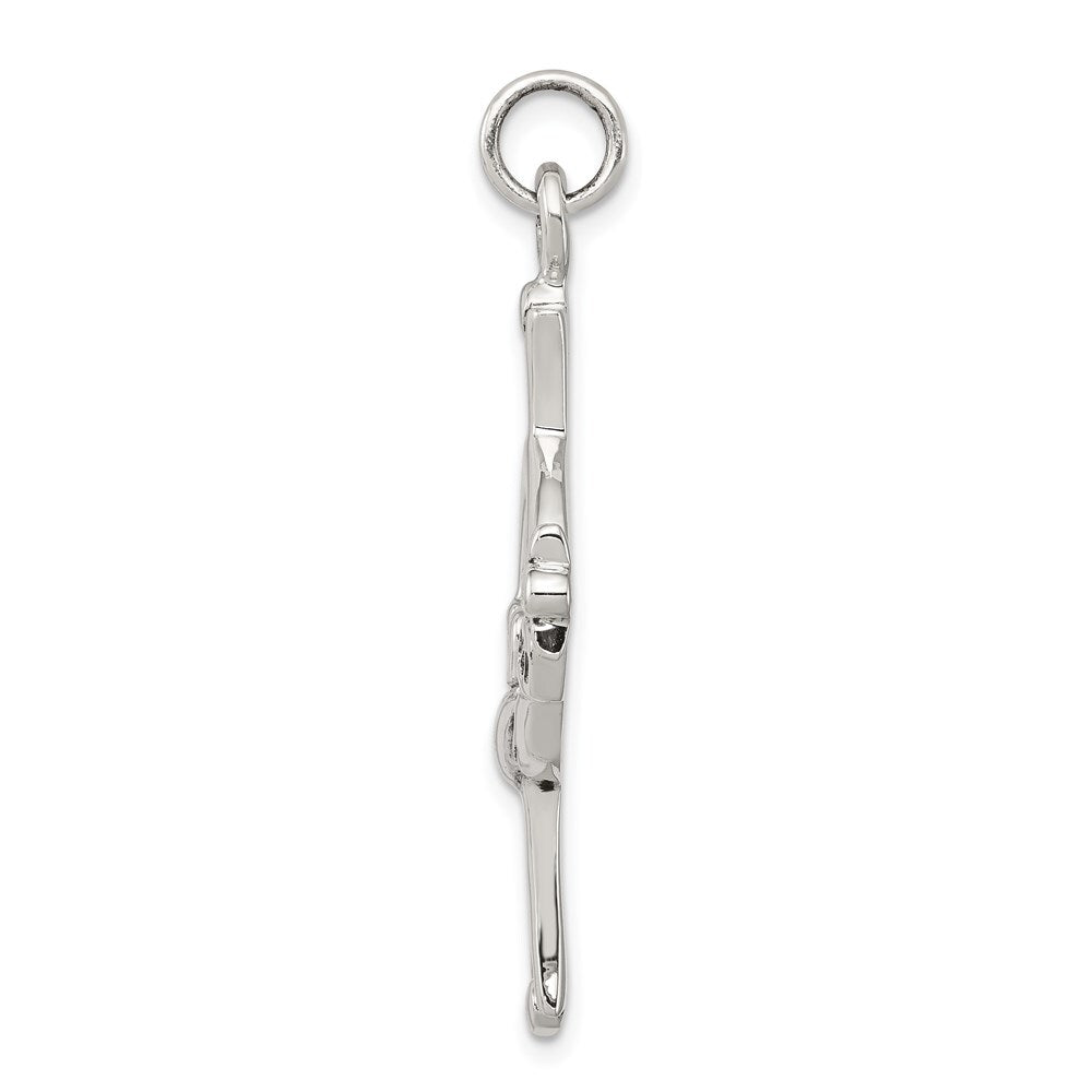 Sterling Silver Antiqued Claddagh Cross Charm Holiday Gift for Women