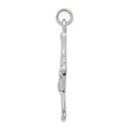 Sterling Silver Antiqued Claddagh Cross Charm Holiday Gift for Women