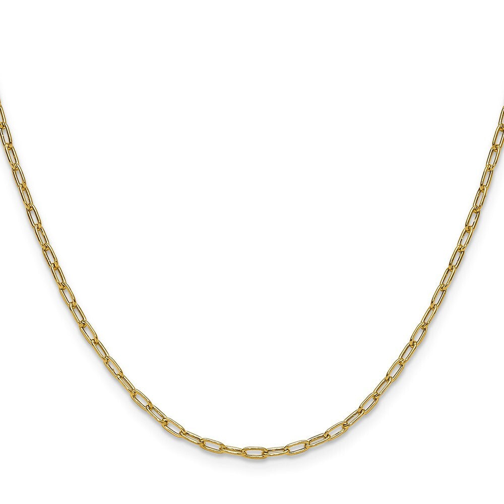 14k Yellow Gold 2.2mm Semi-Solid Beveled Paperclip Chain
