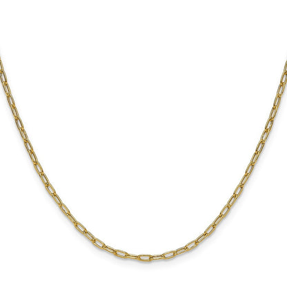 14k Yellow Gold 2.2mm Semi-Solid Beveled Paperclip Chain