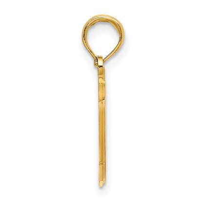 14k Yellow Gold NANTUCKET Map Charm Pendant for Women